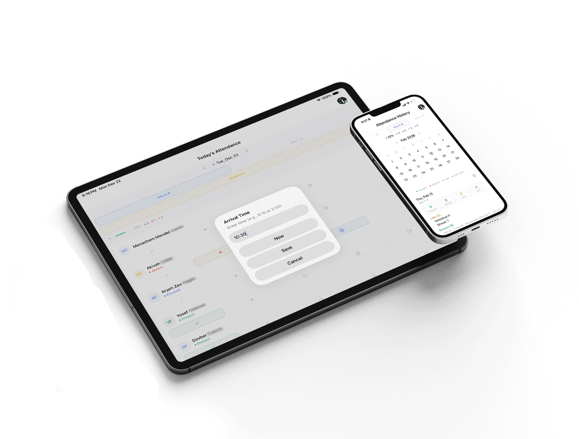 Chinuch Attendance App on iPhone and iPad